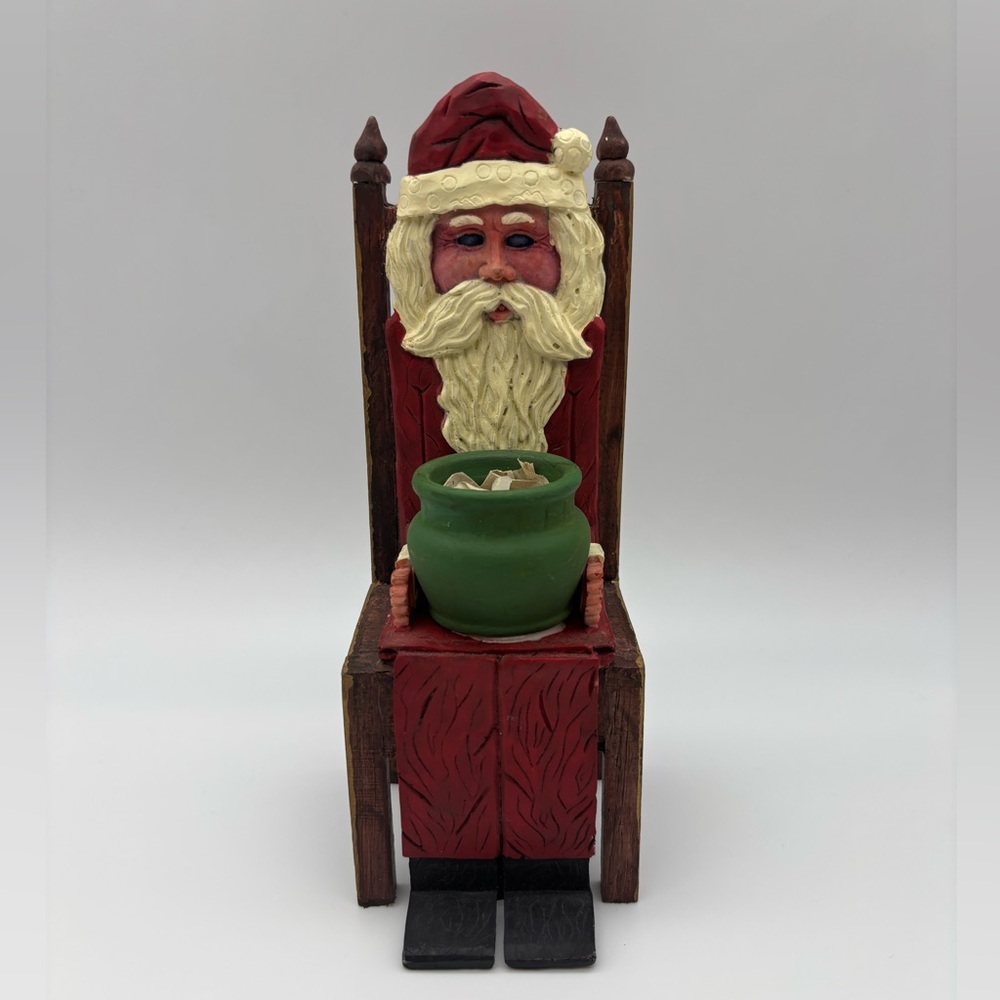 Vintage Sitting Santa Candle Holder